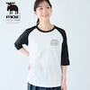 【モズ/moz】ロゴプリントラグラン6分袖Tシャツ