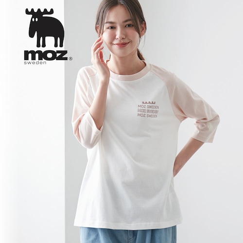 ロゴプリントラグラン6分袖Tシャツ
