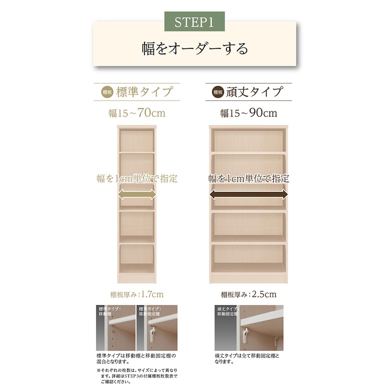 本体の幅に合わせてオーダーしてください。