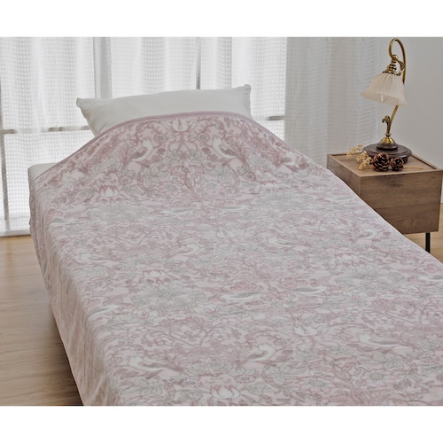 いちご泥棒柄の綿毛布（毛羽部分）「日本製」