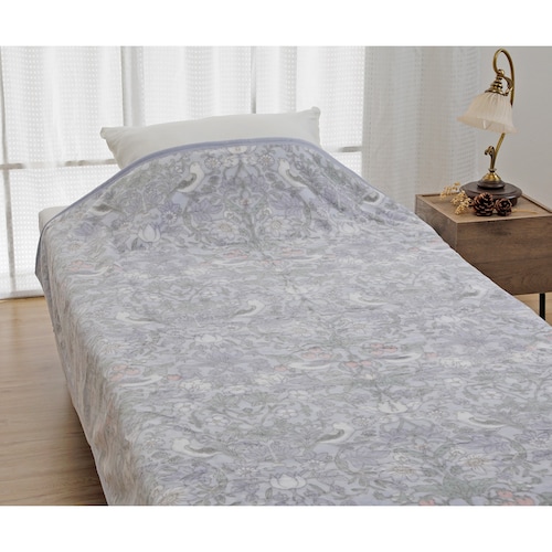 いちご泥棒柄の綿毛布（毛羽部分）「日本製」