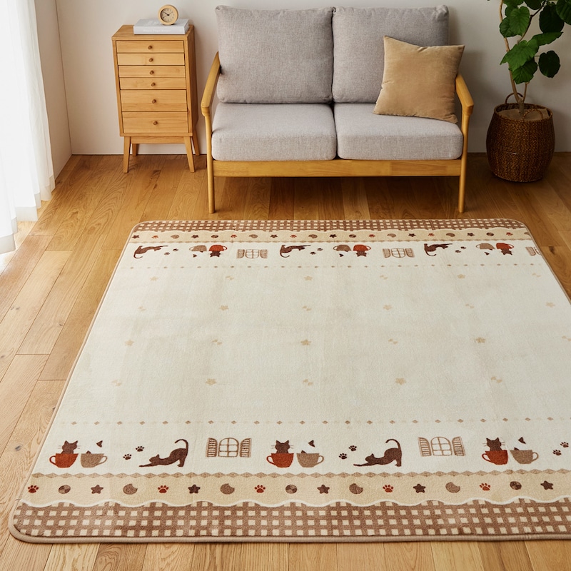 ベージュ／約180×180cm