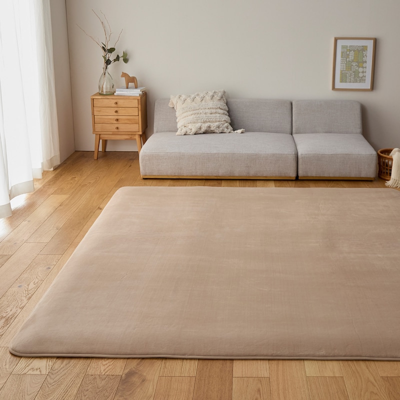 ベージュ／約185×185cm