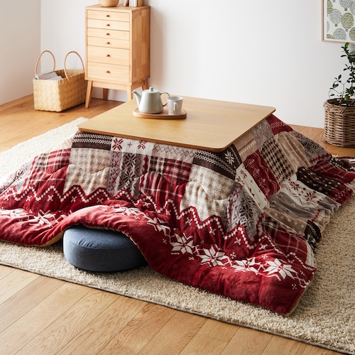 ノルディック柄の撥水薄掛けこたつ布団