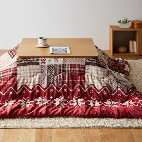ノルディック柄の撥水薄掛けこたつ布団