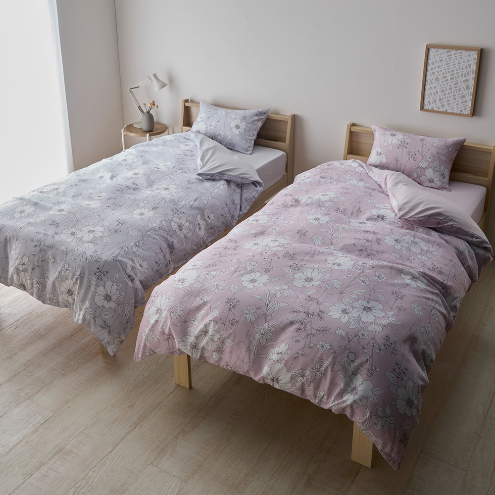 【ベルメゾン】フラワーデザインの掛け布団カバーセット(3点) 【ベルメゾン】フラワーデザインの掛け布団カバーセット(3点)