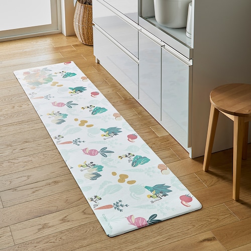 拭けるプリントキッチンマット「ミッキー＆フレンズ」