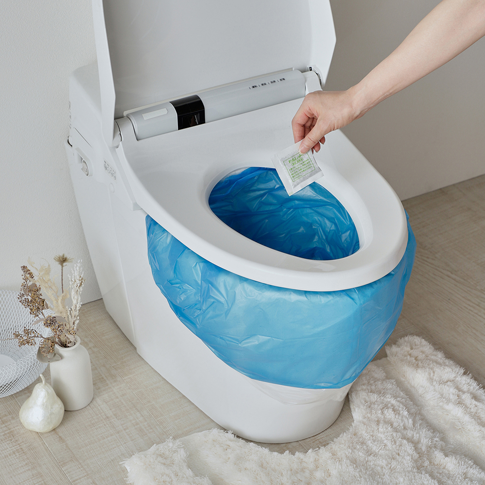 【ベルメゾン】袋のまま入れるだけでサッと固まりスッと消臭!非常用トイレ「セルレット」