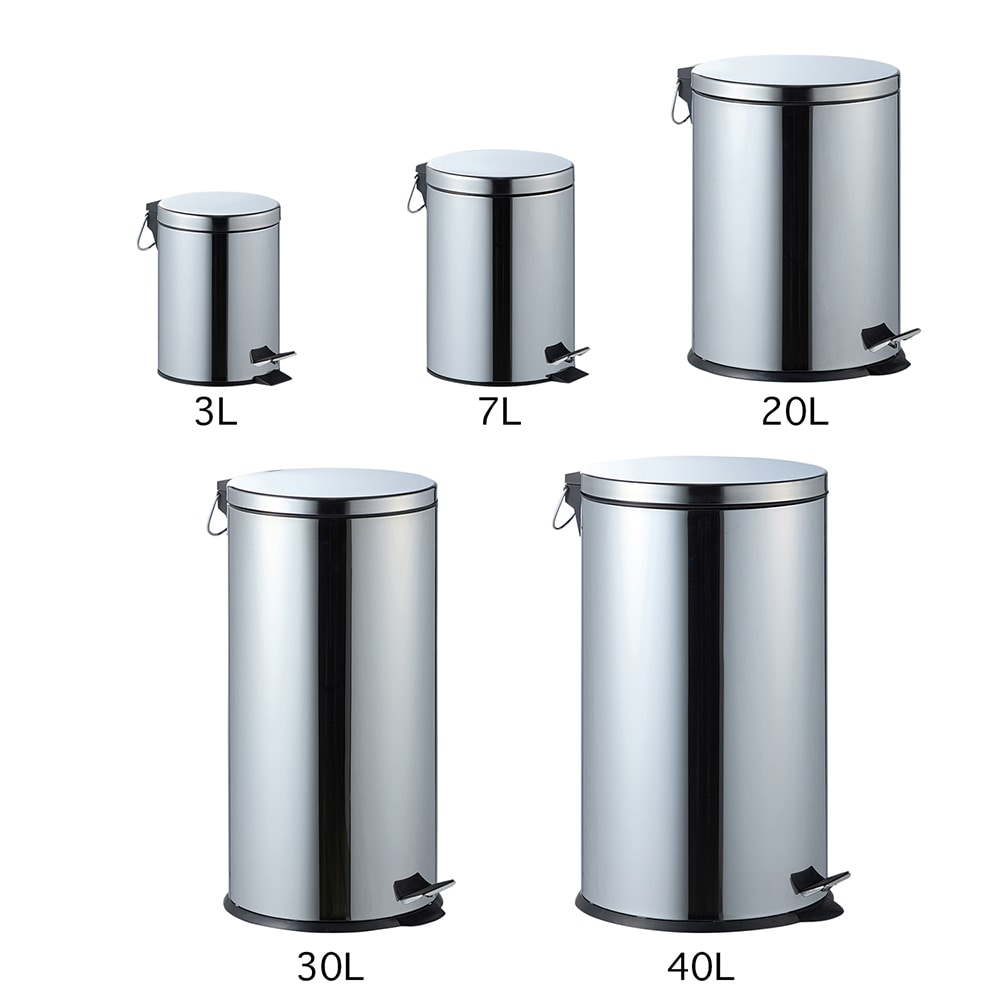 ステンレススチール ペダル式ゴミ箱 40l ゴミ箱 ステンレス スリム ペダル 中央開閉式 40L ごみ箱