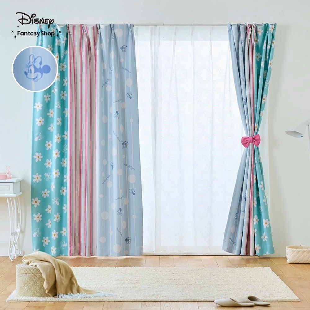 キュートなリボンタッセル付き♪遮光カーテン「ミニーマウス