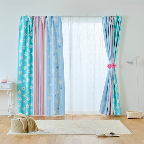 キュートなリボンタッセル付き♪遮光カーテン「ミニーマウス」（ディズニー/Disney）