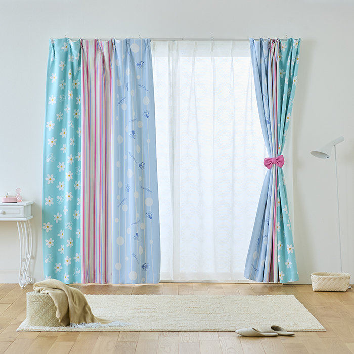 キュートなリボンタッセル付き♪遮光カーテン「ミニーマウス」(ディズニー/Disney) キュートなリボンタッセル付き♪遮光カーテン「ミニーマウス」(ディズニー/Disney)