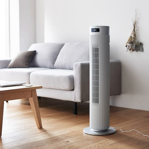 DC大風量タワーファン ビューンタワー 【最大20m先まで風を届けるパワフル風量】