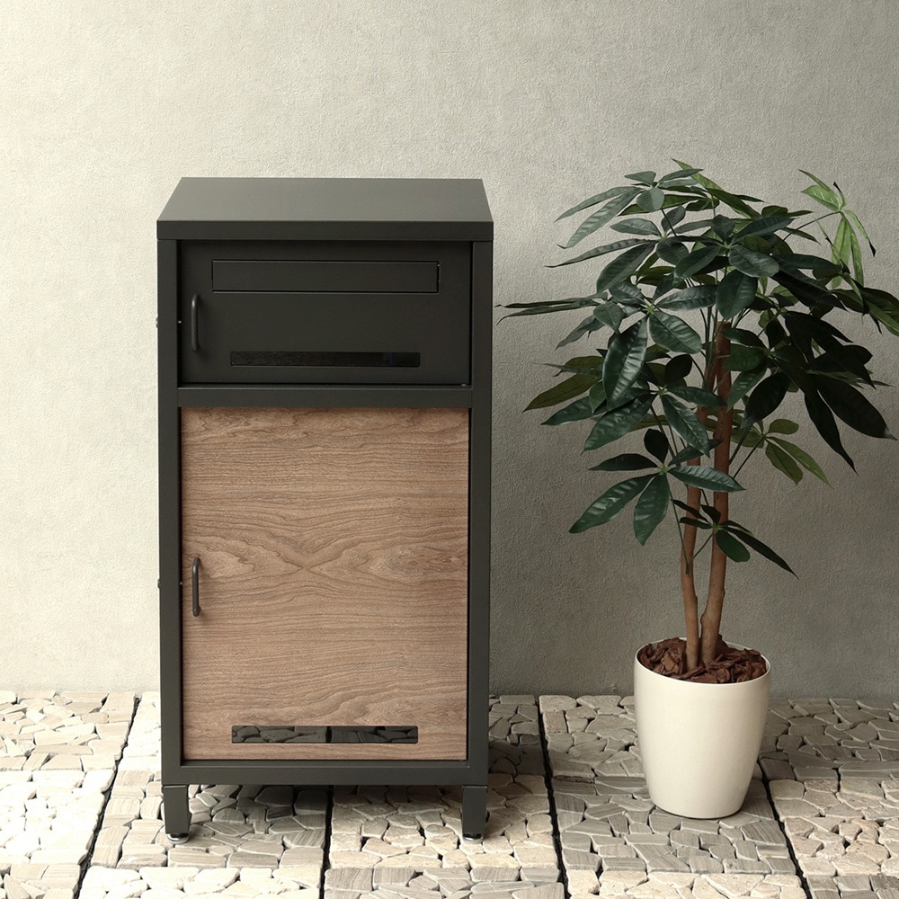 宅配ボックス　宅配BOX 木目調　ブラック 宅配ボックス宅配BOX 木目調ブラック木目置き型