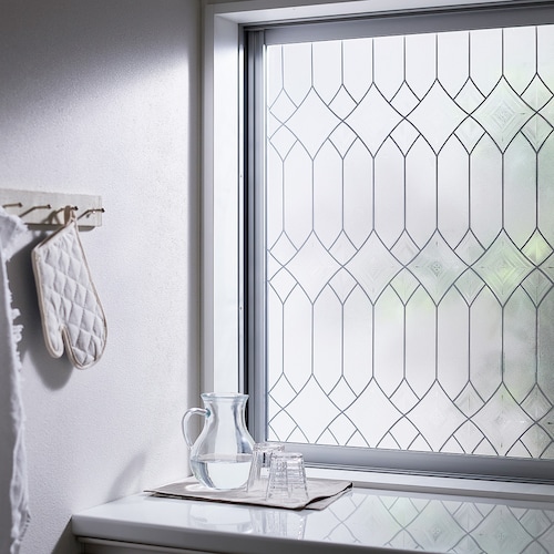 ステンドガラス調目隠し窓シート「シティライト」＜95×62cm＞ 【UVカット】