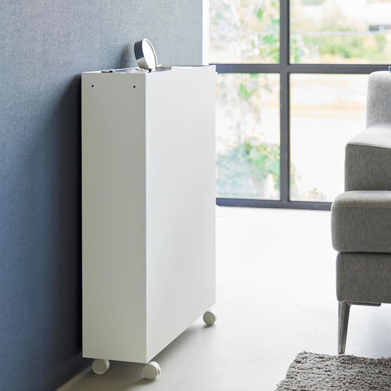 来客時にラックを裏返せば隠して収納することができます