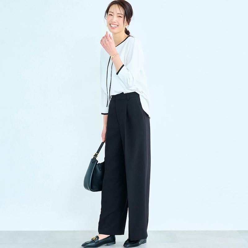 モデル身長173cm／M・股下70cm ※写真は撮影用のため股下＋6cm、パンツのみ着用