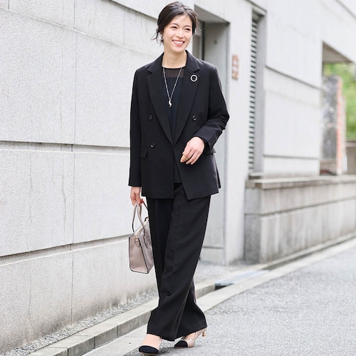 4点セットダブルジャケットパンツスーツ【入卒・通勤】(丈が選べる)