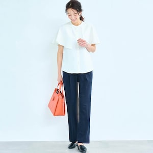 モデル身長173cm／M ※写真は撮影用のため股下＋6cmになります。