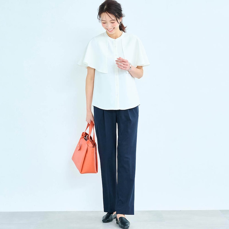 モデル身長173cm／M ※写真は撮影用のため股下＋6cmになります。