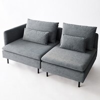 チャコール／3人掛け、ひじ掛け