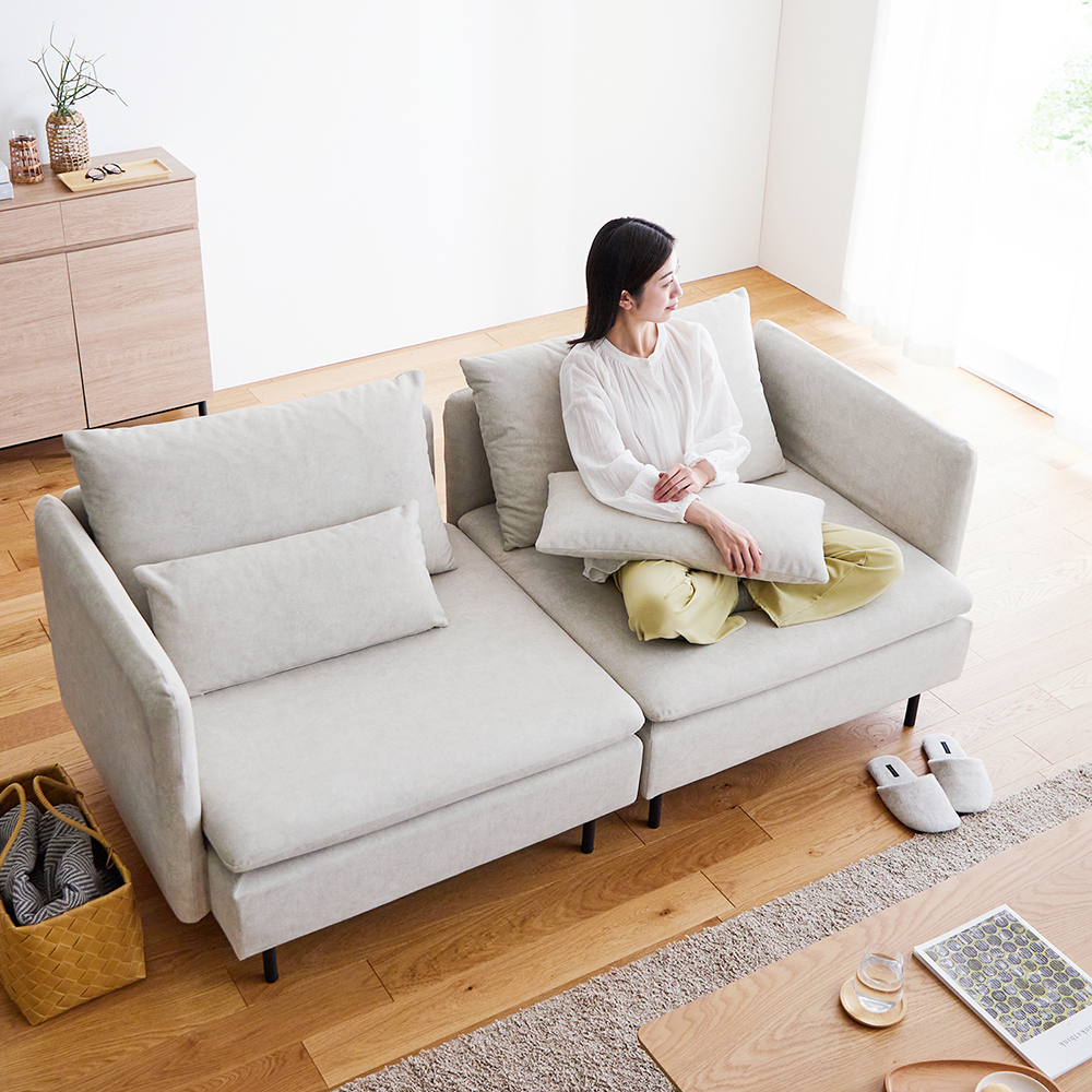 あぐらがかける撥水加工のカバーリングソファー <1人掛け/2.5人掛け/3人掛け/オットマン>(BELLE MAISON DAYS)