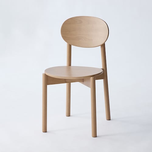 丸み脚の天然木のダイニングチェア ＜1脚／２脚セット＞