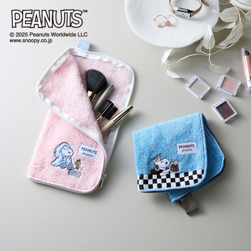 【ピーナッツ/PEANUTS】ハンカチのような見た目のポーチ「スヌーピー」