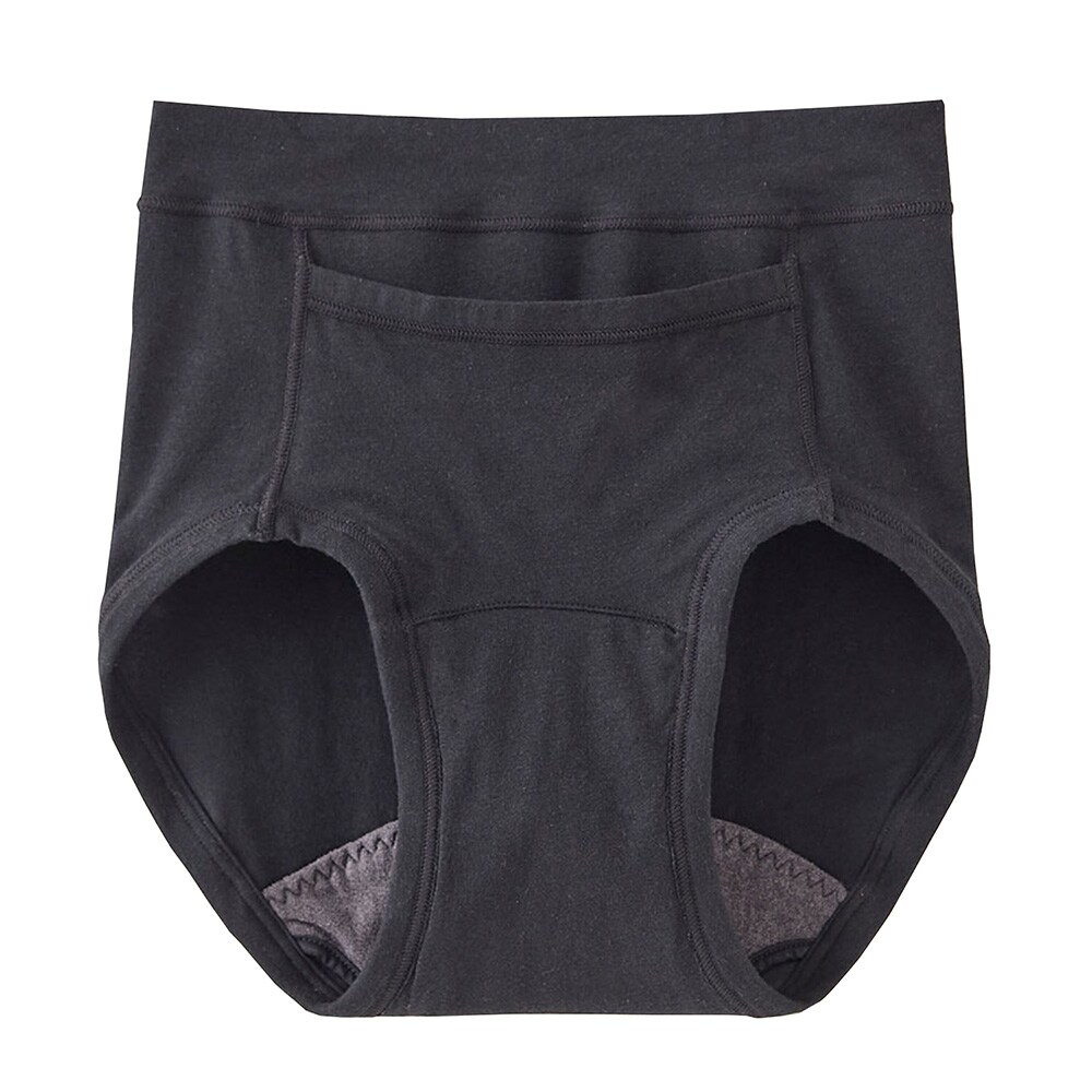 【ハミングシュシュ/Hummingchouchou 】肌あたりがやさしいポケット付き綿混吸水ショーツ 【子供インナー 黒】