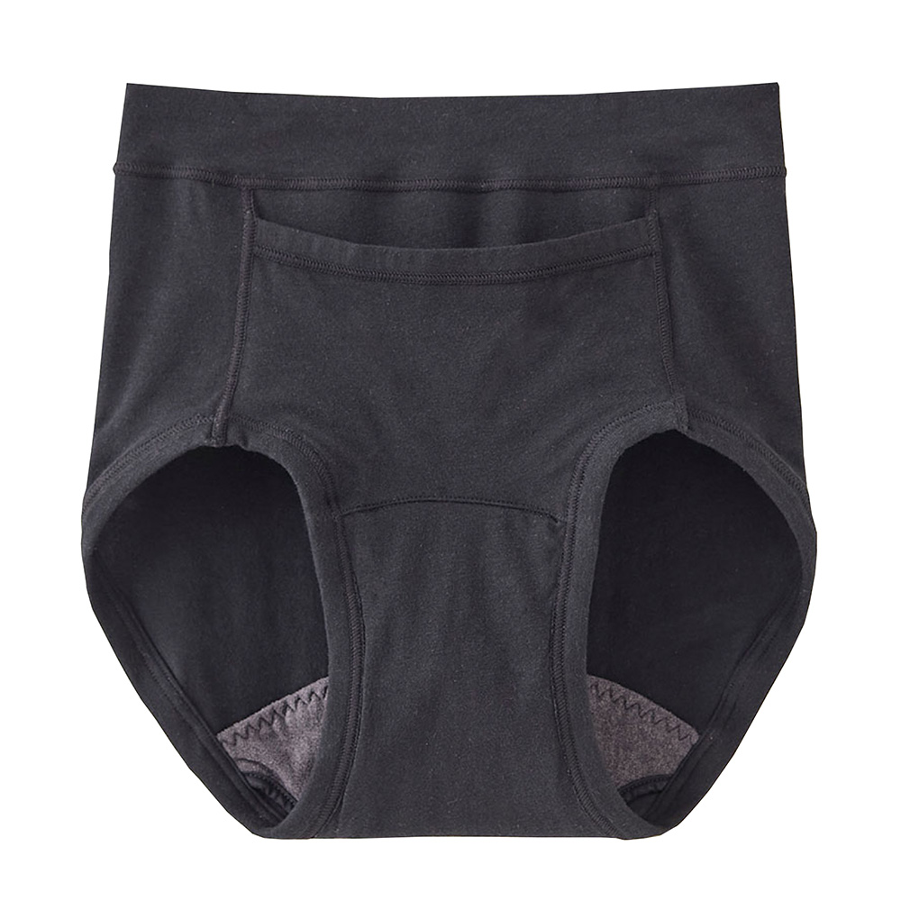 【ハミングシュシュ/Hummingchouchou 】肌あたりがやさしいポケット付き綿混吸水ショーツ 【子供インナー 黒】