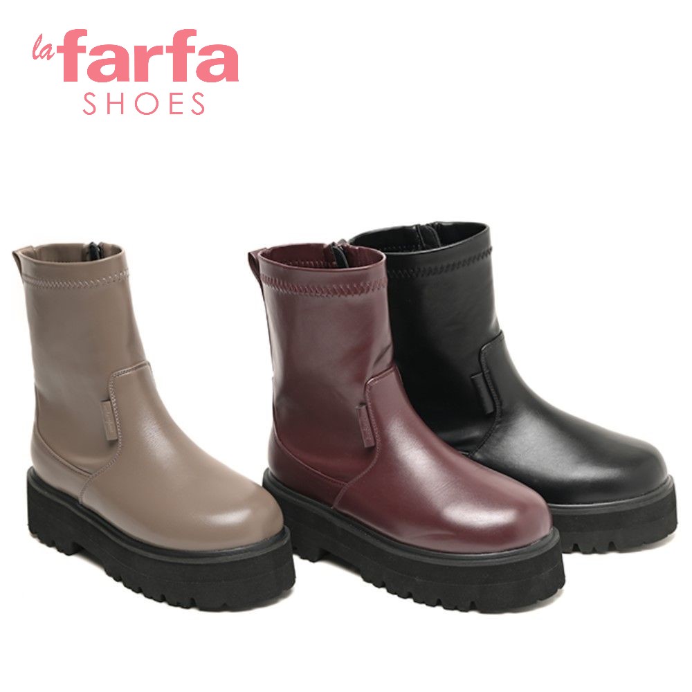 【ラ・ファーファ シューズ/la farfa SHOES】厚底ショートブーツ