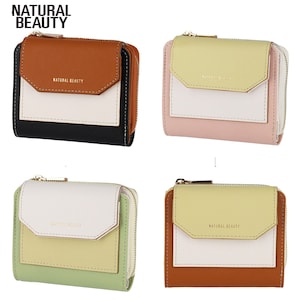 【ナチュラルビューティー/NATURAL BEAUTY】本革バイカラー二つ折り財布