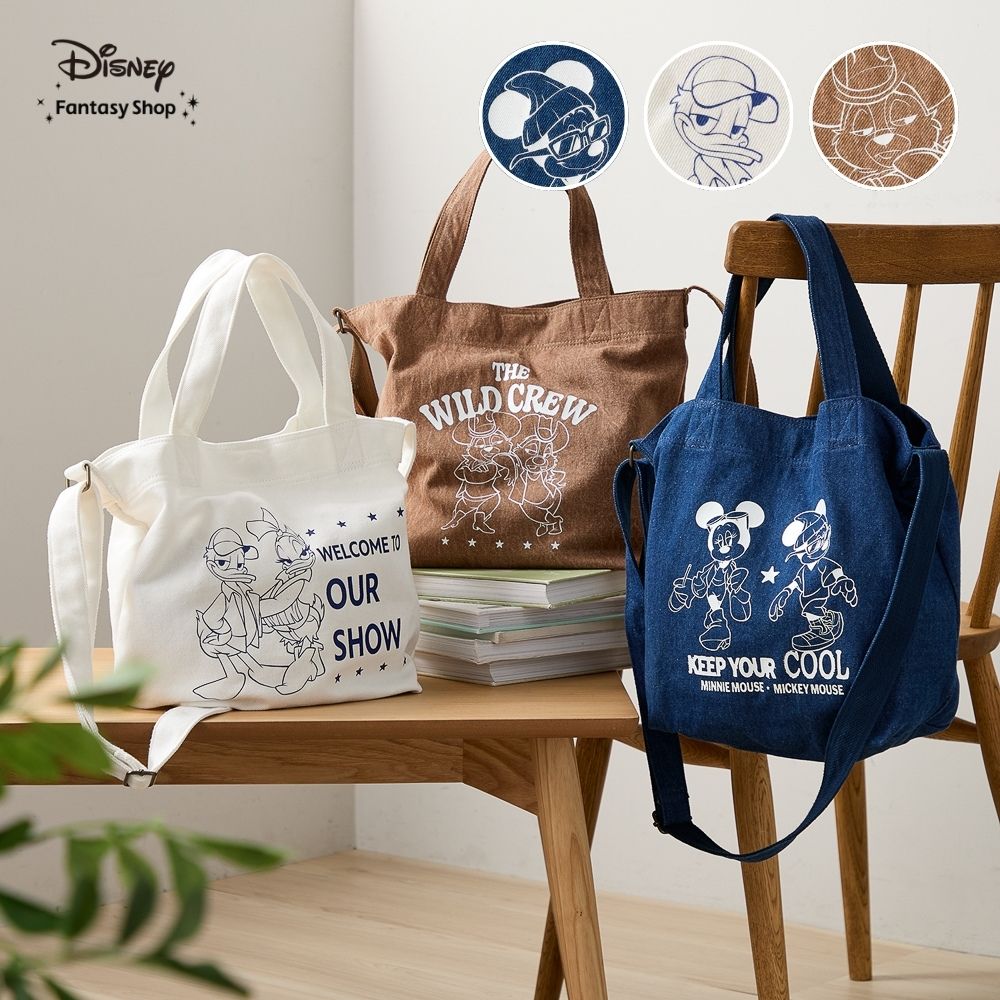 【ディズニー/Disney】くったりデニム2WAYトートバッグ(LEE)(選べるキャラクター)