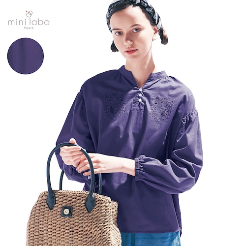 刺繍がかわいいコットンのプルオーバー／鳥のシンフォニー 「ミニラボ」