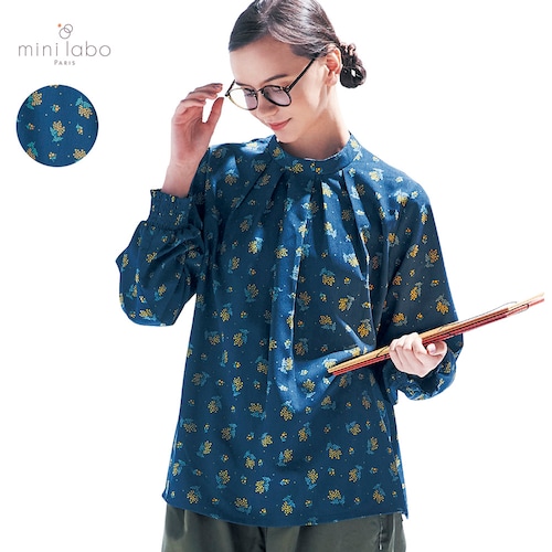 フロントタックがきれいなブラウスプルオーバー／ミモザ 「ミニラボ」