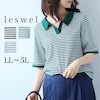 【レスウェル/leswel】テレコボーダーポロシャツ 【大きいサイズ】