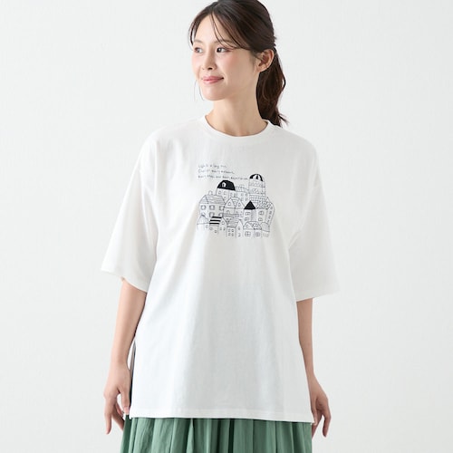 イラスト刺しゅうチュニックTシャツ
