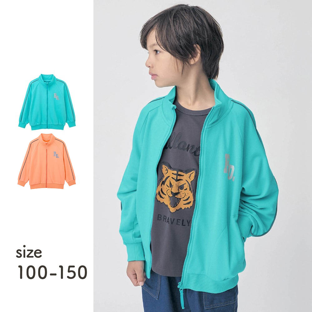おまもりネオンカラーライトスウェットスタンドネックジップパーカ 【子供服】(ジータ/GITA)