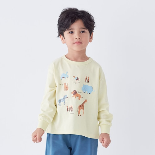 【ワクワクモチーフ】長袖Tシャツ 【子供服】