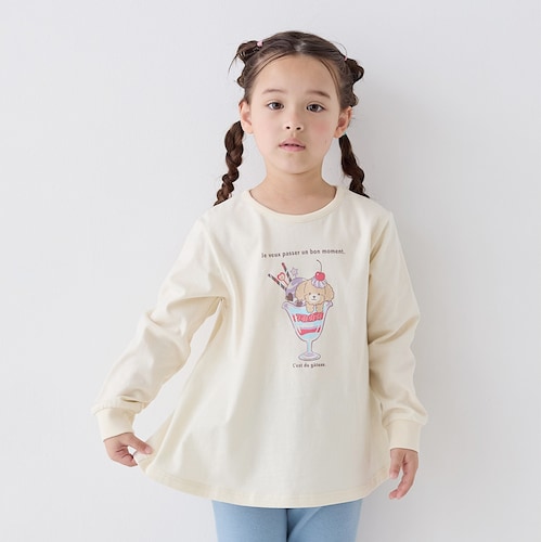 【ワクワクモチーフ】Aライン長袖Tシャツ 【子供服】