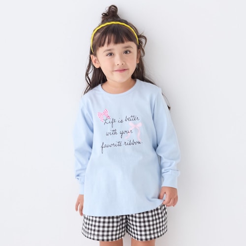 【ワクワクモチーフ】Aライン長袖Tシャツ 【子供服】