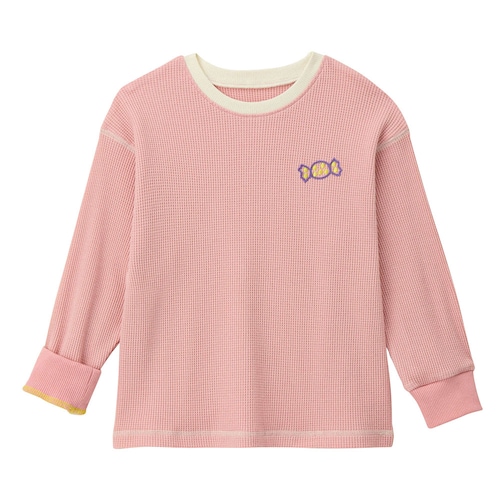 【保育園服】袖リブくるくるワッフル長袖プルオーバー 【子供服】