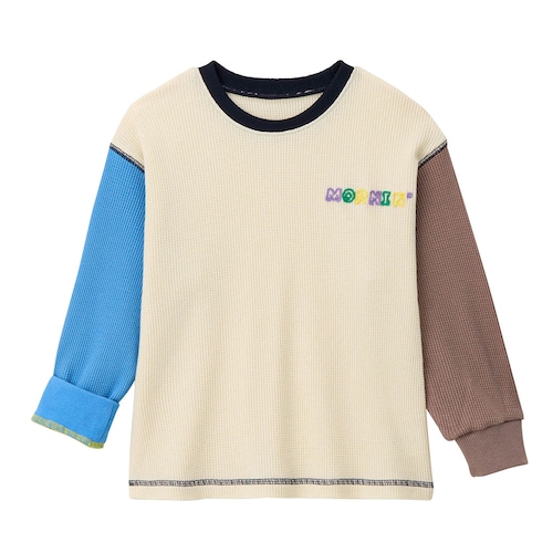 【保育園服】袖リブくるくるワッフル長袖プルオーバー 【子供服】