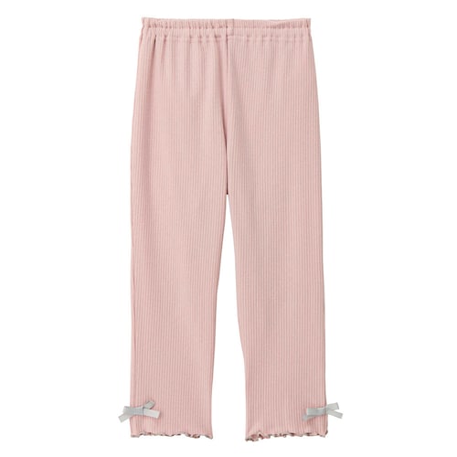 【保育園服】ハンカチポッケ10分丈のびるんガーリーデザインリブレギンスパンツ 【子供ズボン】