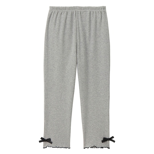 【保育園服】ハンカチポッケ10分丈のびるんガーリーデザインリブレギンスパンツ 【子供ズボン】