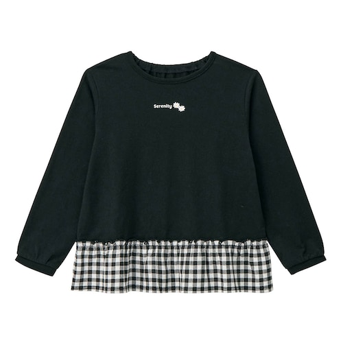 【保育園服】レギンスに合うガーリー裾フリルデザイン長袖 T シャツ 【子供服】