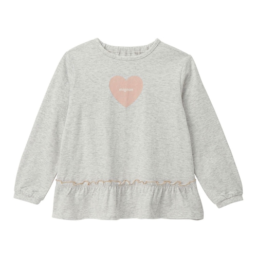 【保育園服】レギンスに合うガーリー裾フリルデザイン長袖 T シャツ 【子供服】