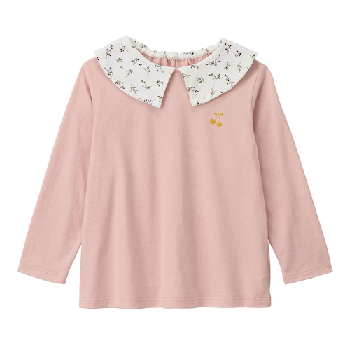 【保育園服】レギンスに合うガーリー襟つき長袖 T シャツ 【子供服】