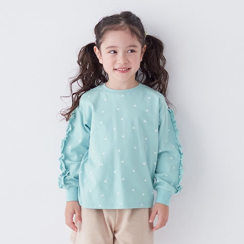 袖ギャザーフリルゆる長袖Ｔシャツ 【子供服】