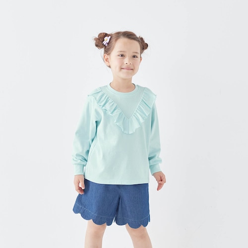 選べるフリルデザインゆる長袖Ｔシャツ 【子供服】